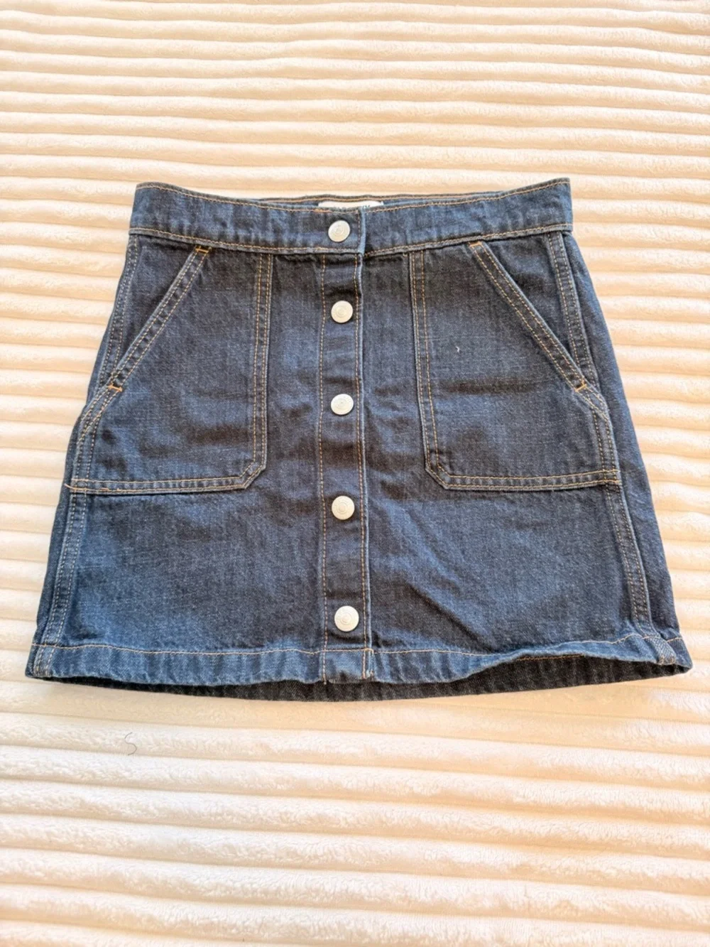 Old Navy Kids Dark Blue Button-Front Denim Mini Skirt
